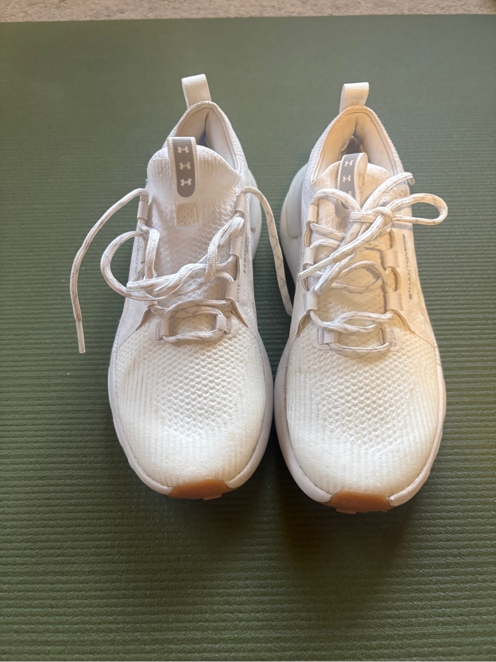 Under Armour White and Tan Women's Lightweight Golf Sneakers